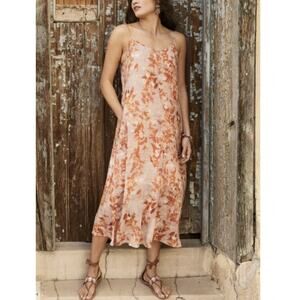 Peruvian Connection Cimmaron Slip Midi Maxi Dress Women’s Sz XL Orange Floral